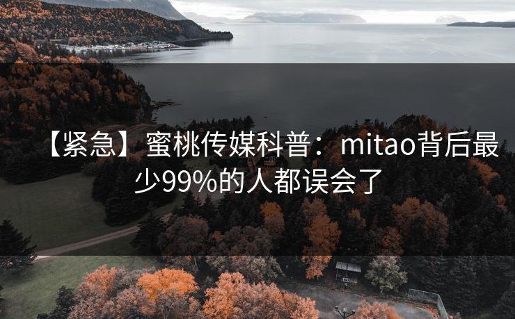 【紧急】蜜桃传媒科普：mitao背后最少99%的人都误会了